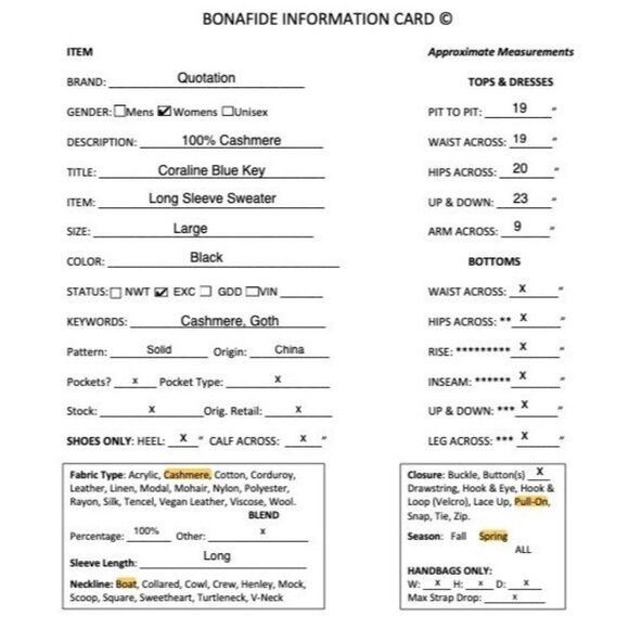 Quotation Womens 100% Cashmere Coraline Blue Key Sweater Size Large Black SP EXC - Picture 11 of 11